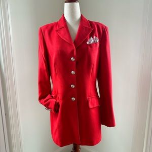 RARE VNTG ESCADA 100% Cashmere Blazer Sz 38 Woven in Italy